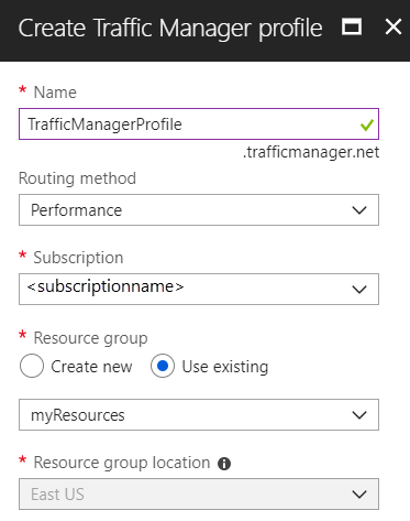 Traffic Manager Profile