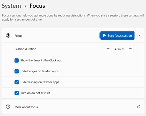 Focus Sessions